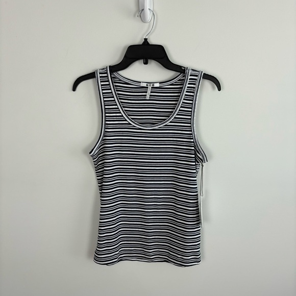 Three Dots 1x1 Stripe Tank Top Size M - Picture 3 of 8